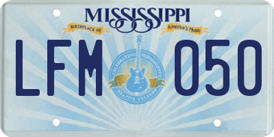MS license plate LFM050