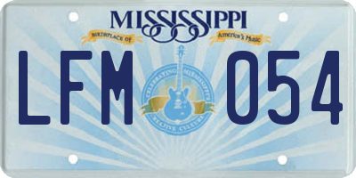 MS license plate LFM054