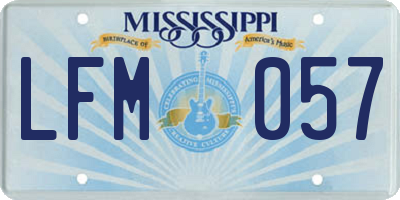 MS license plate LFM057