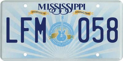 MS license plate LFM058