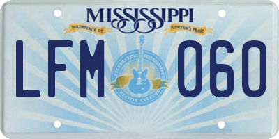 MS license plate LFM060