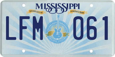 MS license plate LFM061
