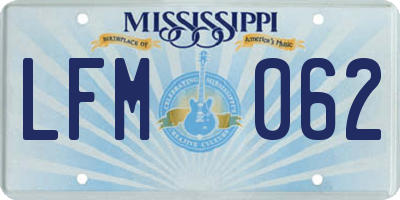 MS license plate LFM062