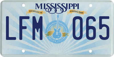 MS license plate LFM065