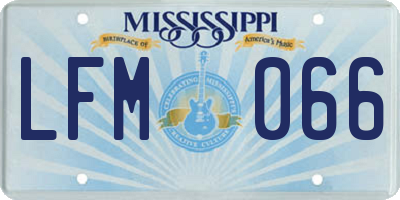 MS license plate LFM066