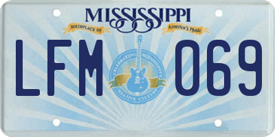 MS license plate LFM069