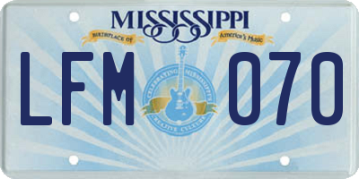 MS license plate LFM070