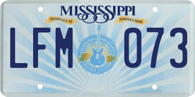MS license plate LFM073