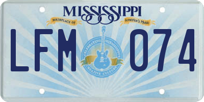 MS license plate LFM074