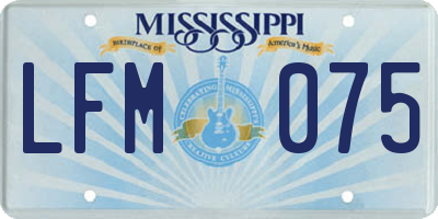 MS license plate LFM075