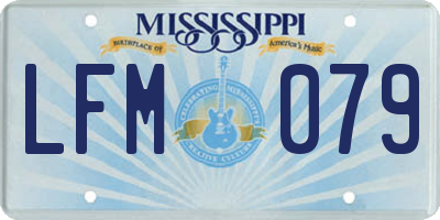 MS license plate LFM079