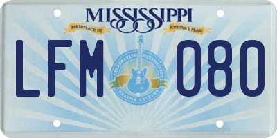 MS license plate LFM080