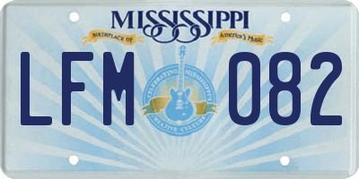 MS license plate LFM082