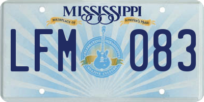 MS license plate LFM083