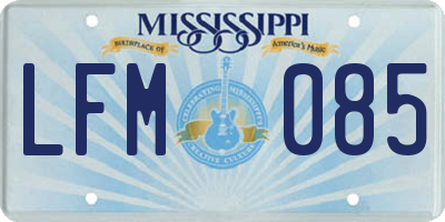 MS license plate LFM085