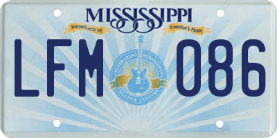 MS license plate LFM086