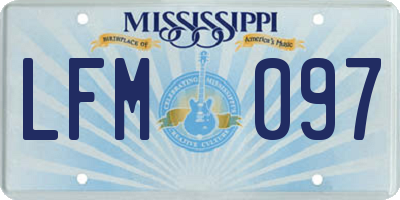 MS license plate LFM097