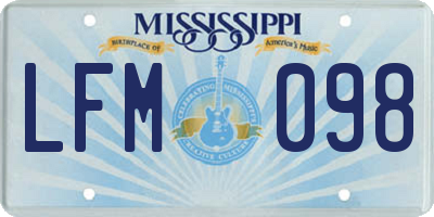 MS license plate LFM098