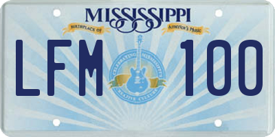 MS license plate LFM100