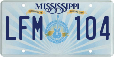 MS license plate LFM104
