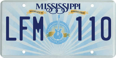 MS license plate LFM110