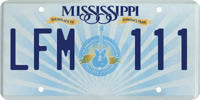 MS license plate LFM111
