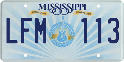 MS license plate LFM113