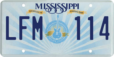 MS license plate LFM114