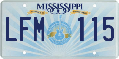 MS license plate LFM115