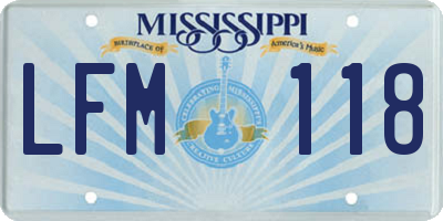 MS license plate LFM118