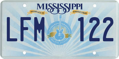 MS license plate LFM122