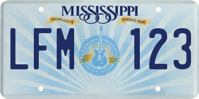 MS license plate LFM123