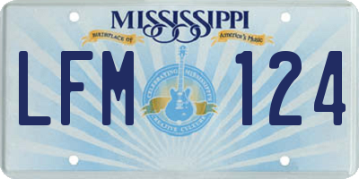 MS license plate LFM124