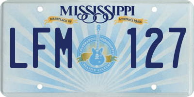 MS license plate LFM127