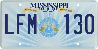 MS license plate LFM130