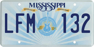 MS license plate LFM132