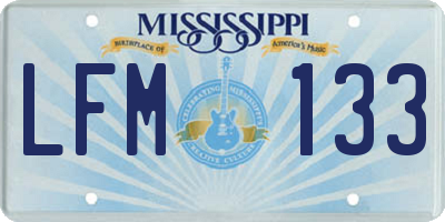 MS license plate LFM133