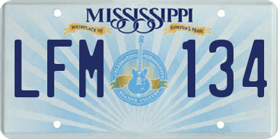 MS license plate LFM134