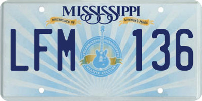 MS license plate LFM136