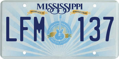 MS license plate LFM137