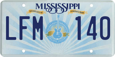 MS license plate LFM140