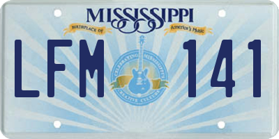 MS license plate LFM141