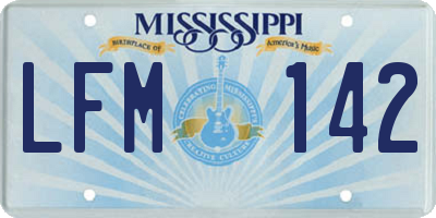 MS license plate LFM142