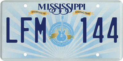 MS license plate LFM144