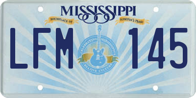 MS license plate LFM145