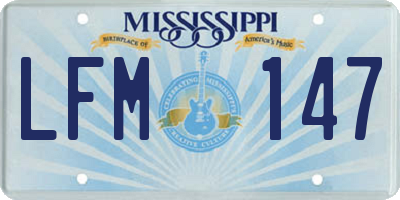MS license plate LFM147