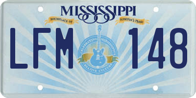 MS license plate LFM148