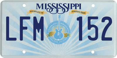 MS license plate LFM152