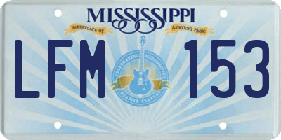 MS license plate LFM153