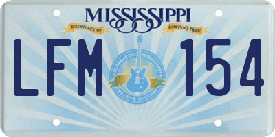 MS license plate LFM154